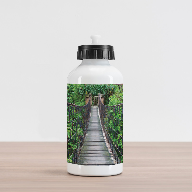 Rope Bridge in a Rainforest Aluminum Water Bottle