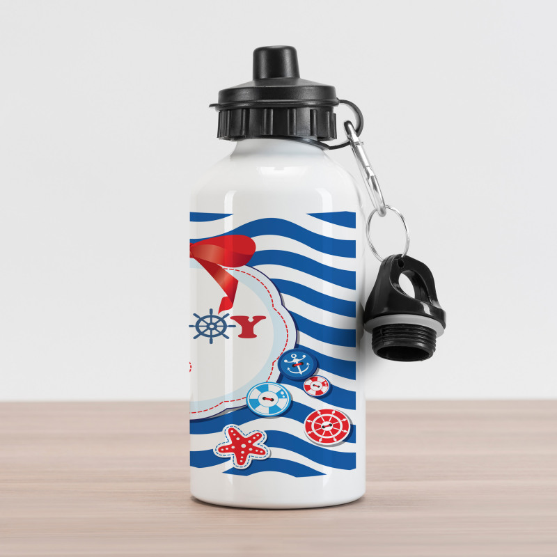 Marine Ahoy Cartoon Whale Aluminum Water Bottle
