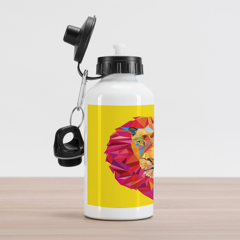 Geometric Lion Face Aluminum Water Bottle