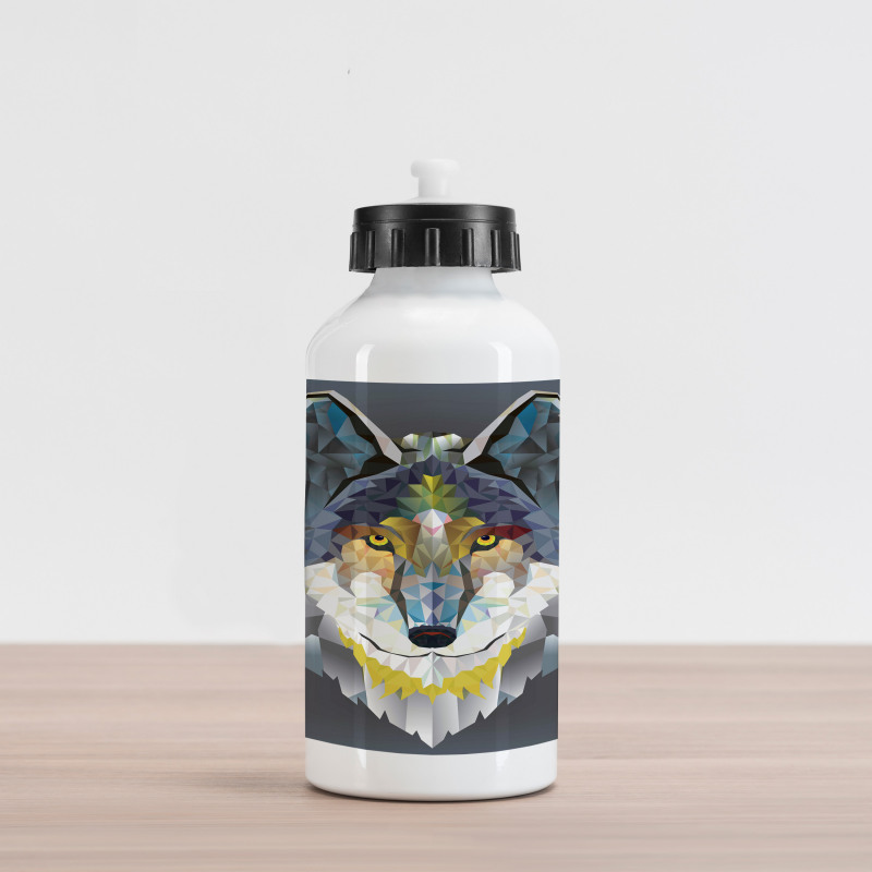 Wolf Coyote Portrait Art Aluminum Water Bottle