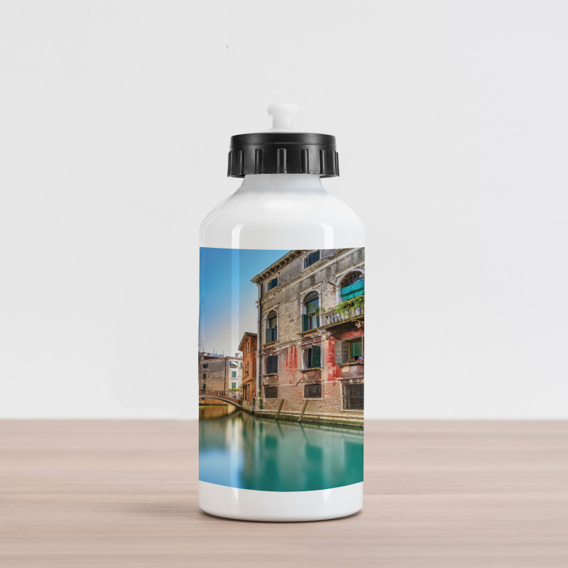 Italy City Water Canal Aluminum Water Bottle