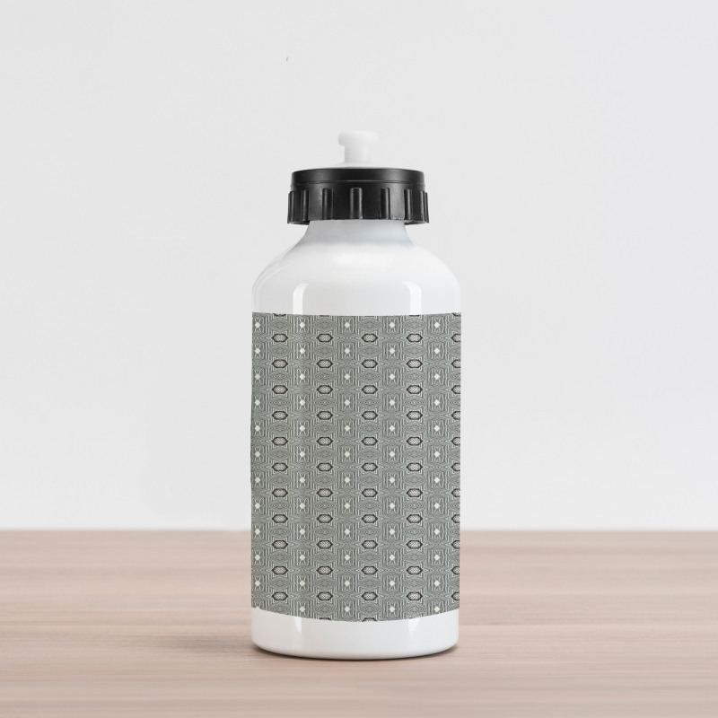 Floral Hatched Motifs Aluminum Water Bottle