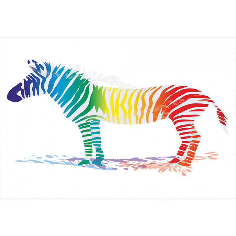 Zebra Rainbow Colors Aluminum Water Bottle