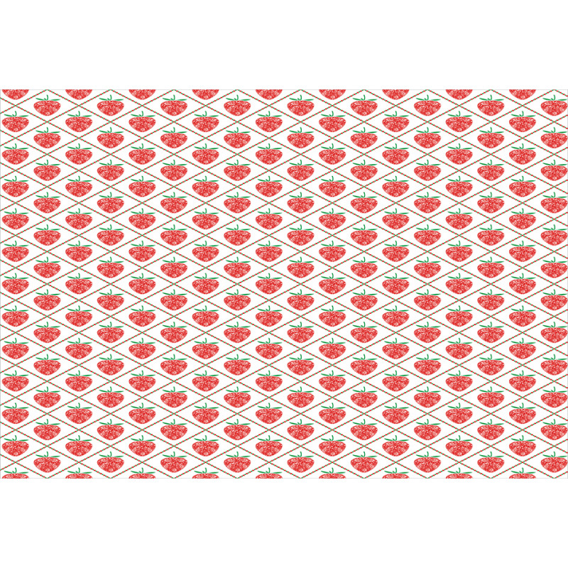 Strawberry Rhombus Dots Aluminum Water Bottle