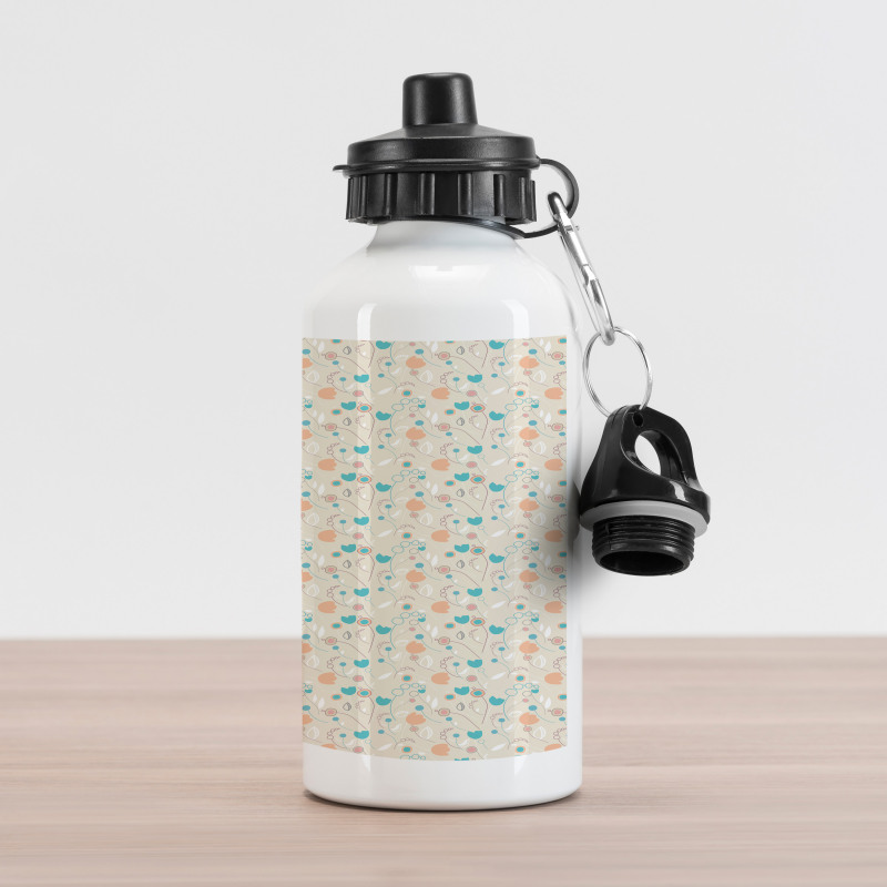 Abstract Art Floral Doodle Aluminum Water Bottle