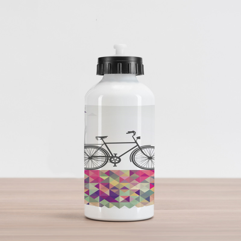 Bike over Color Mosaic Aluminum Water Bottle