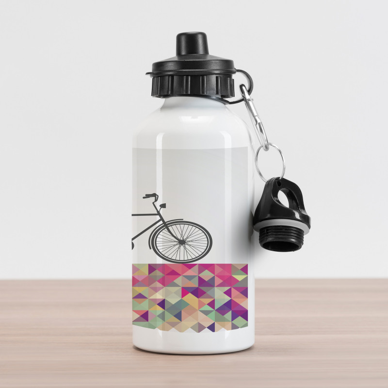 Bike over Color Mosaic Aluminum Water Bottle