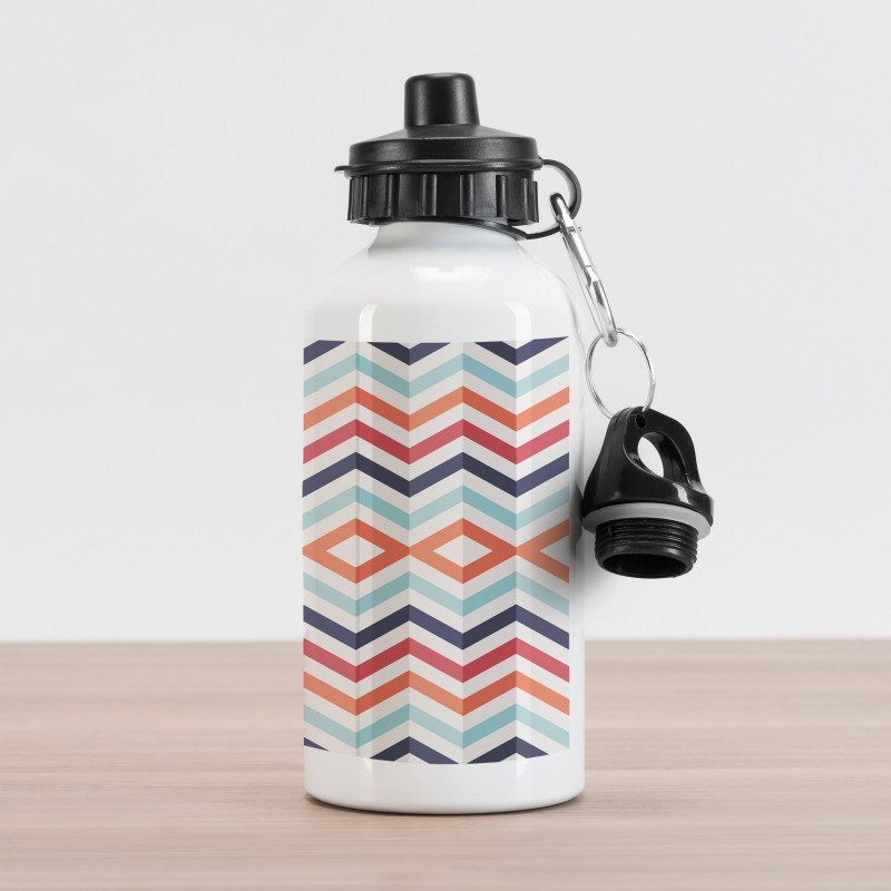 Zigzag Lines Stripes Aluminum Water Bottle