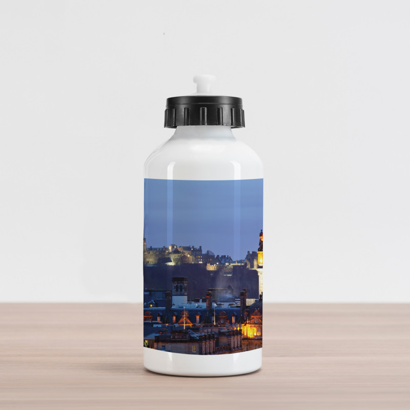 Close up of Clocktower Aluminum Water Bottle