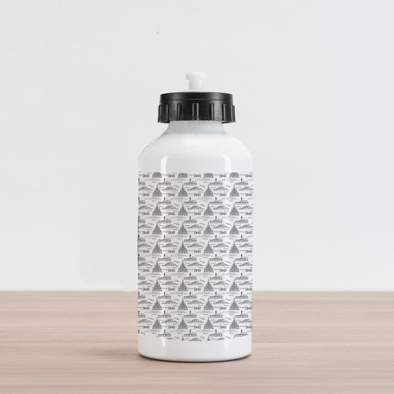 Famous Cities Sketches Aluminum Water Bottle