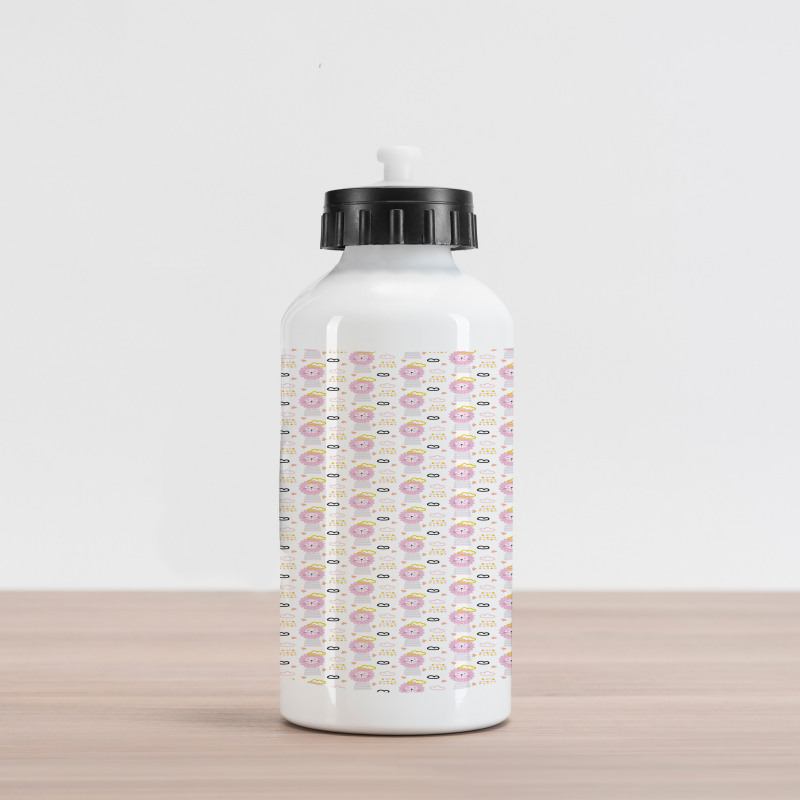 Hand Drawn with Hearts Clouds Aluminum Water Bottle