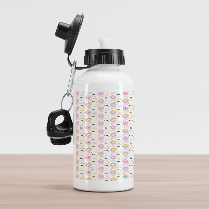 Hand Drawn with Hearts Clouds Aluminum Water Bottle