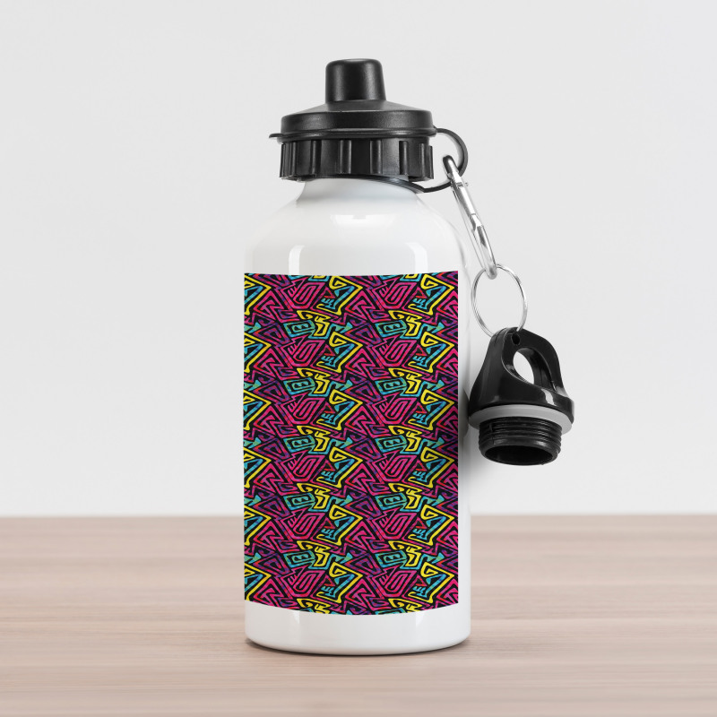 Modern Colorful Maze Design Aluminum Water Bottle