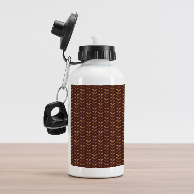 Wheat Illustration Brown Aluminum Water Bottle