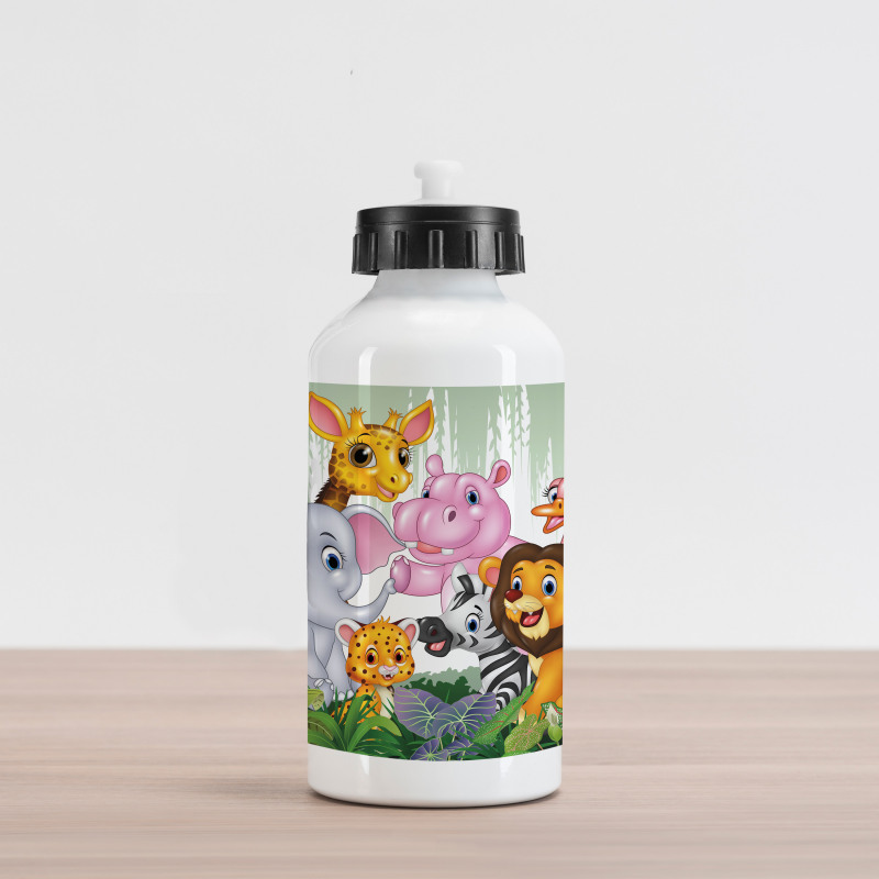 Nursery Happy Animal Doodle Aluminum Water Bottle