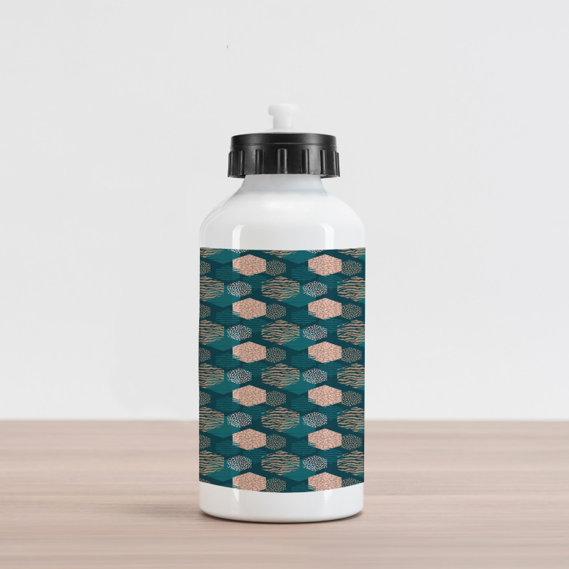 Hexagons in Various Prints Aluminum Water Bottle