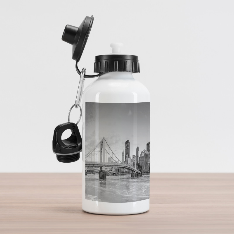 Panoramic Greyscale Aluminum Water Bottle