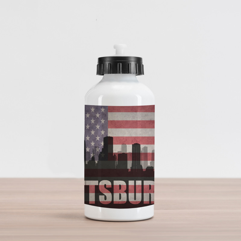 Flag Grunge Themed Aluminum Water Bottle