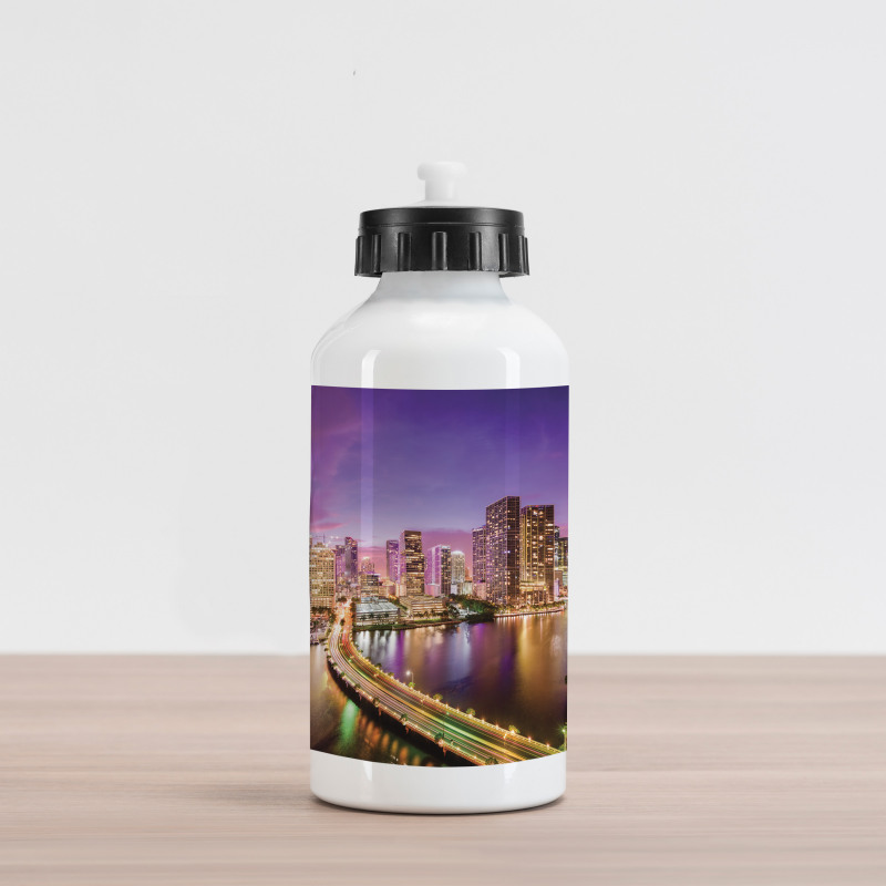 Shot of Florida Miami Downtown Aluminum Water Bottle