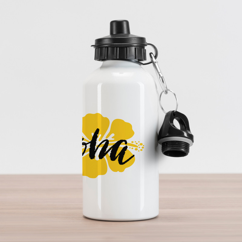 Brush Stroke Effect Hibiscus Aluminum Water Bottle