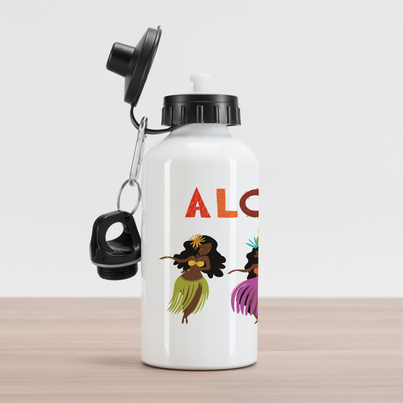 Exotic Hula Girls Dancing Aluminum Water Bottle