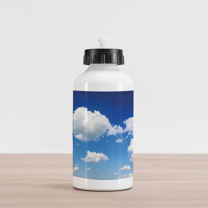 Fluffy Cloudscape Daylight Aluminum Water Bottle