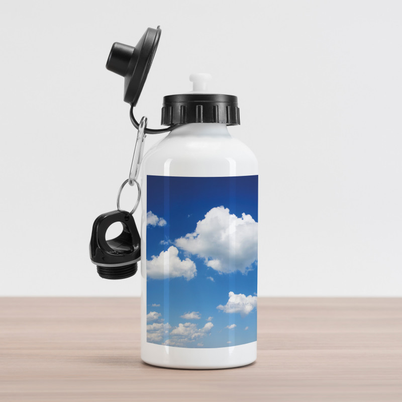 Fluffy Cloudscape Daylight Aluminum Water Bottle