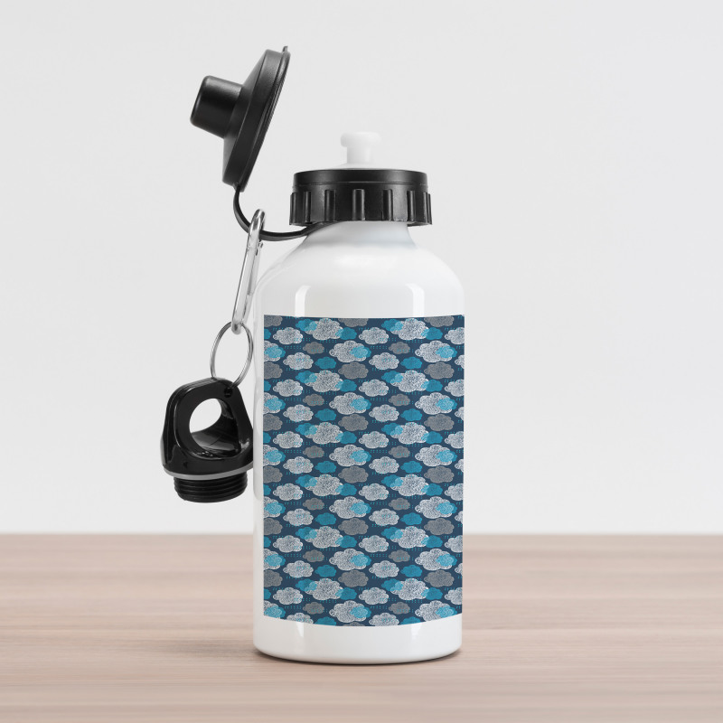 Raindrops Modern Clouds Aluminum Water Bottle