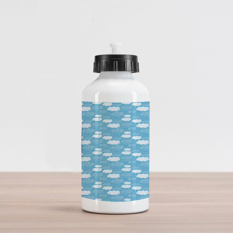 Dotted Fluffy Illustration Aluminum Water Bottle