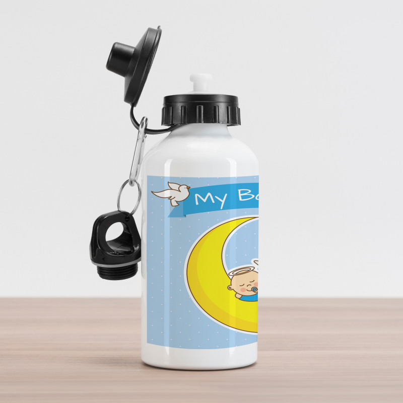 Baby Sleeps on the Moon Aluminum Water Bottle