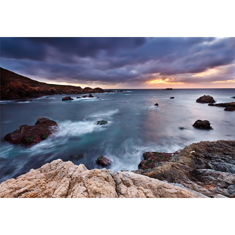 Overcast Pacific Coast Bay Aluminum Water Bottle