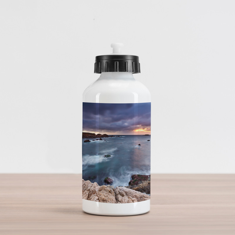 Overcast Pacific Coast Bay Aluminum Water Bottle