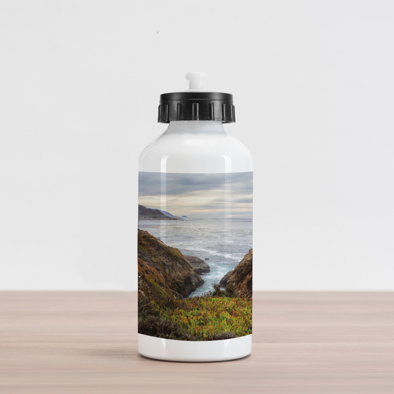 Ocean Coast Hazy Landscape Aluminum Water Bottle