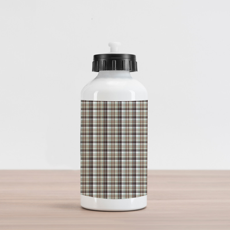 Brown Blue Geometric Aluminum Water Bottle