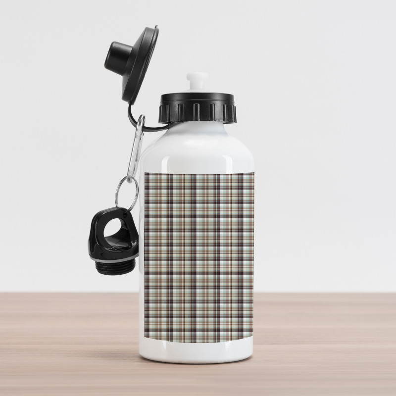 Brown Blue Geometric Aluminum Water Bottle