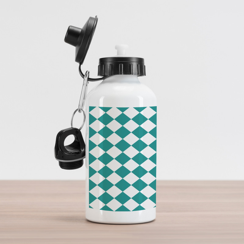 Diagonal Checkers Pattern Aluminum Water Bottle