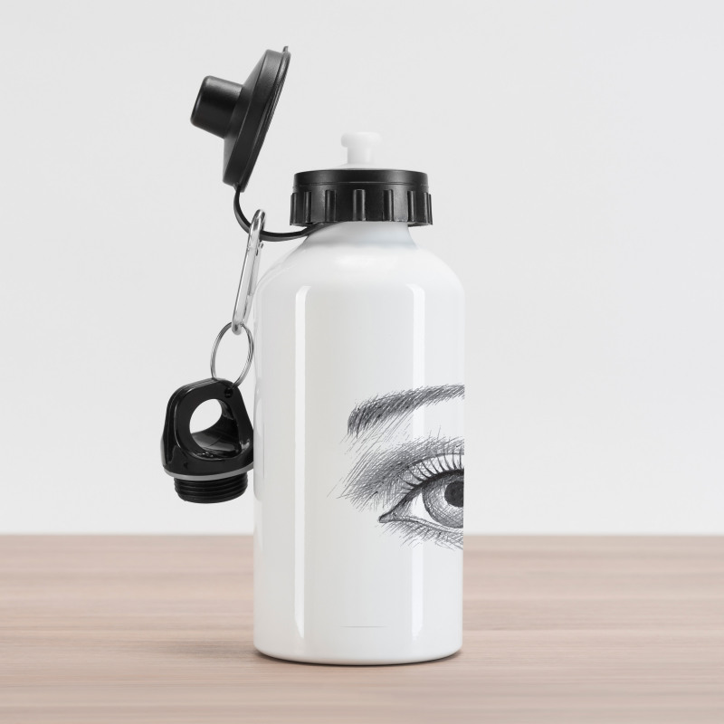 Ladies Eye in Pencil Sketch Aluminum Water Bottle