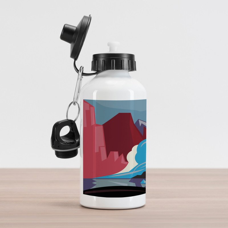 Abstract Mountains and River Aluminum Water Bottle