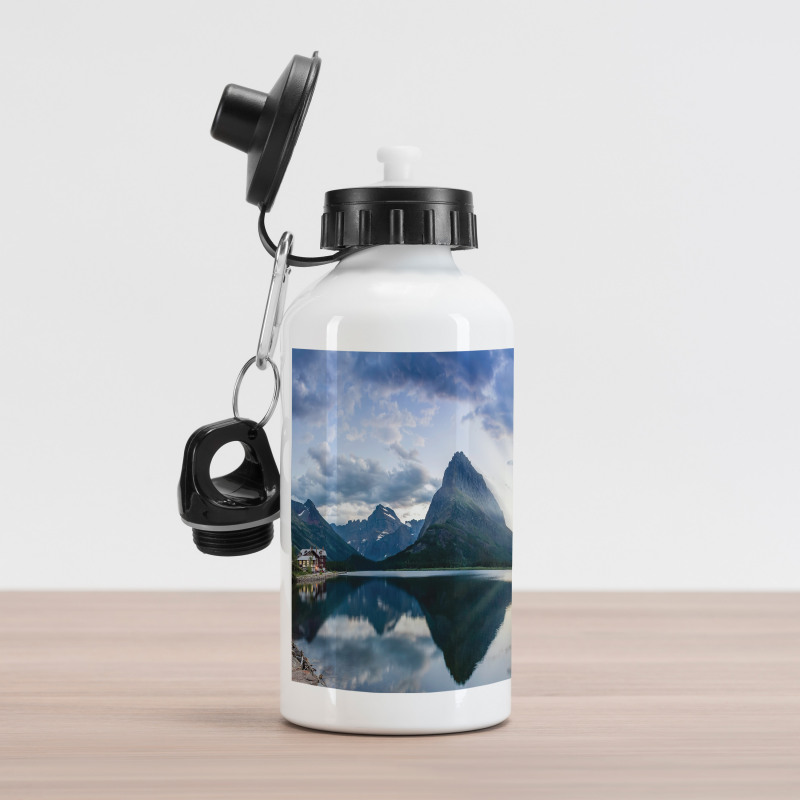 Swiftcurrent Lake Panorama Aluminum Water Bottle