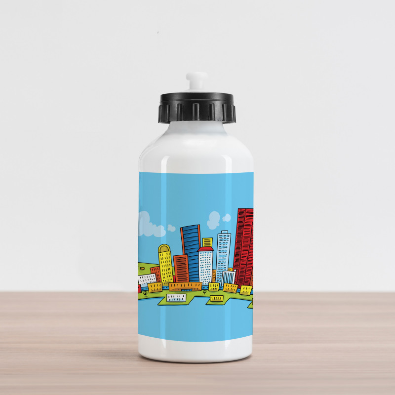 Cartoon Scene Art Aluminum Water Bottle