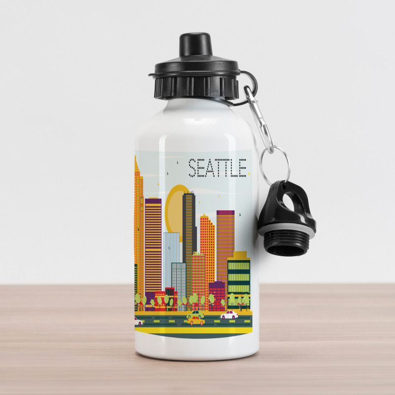 Cars on the Highway Aluminum Water Bottle