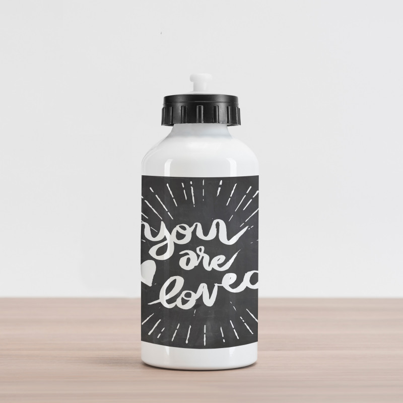 Cursive Hand Written Aluminum Water Bottle