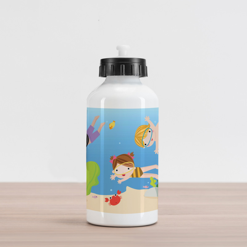 Cartoon Underwater Elements Aluminum Water Bottle