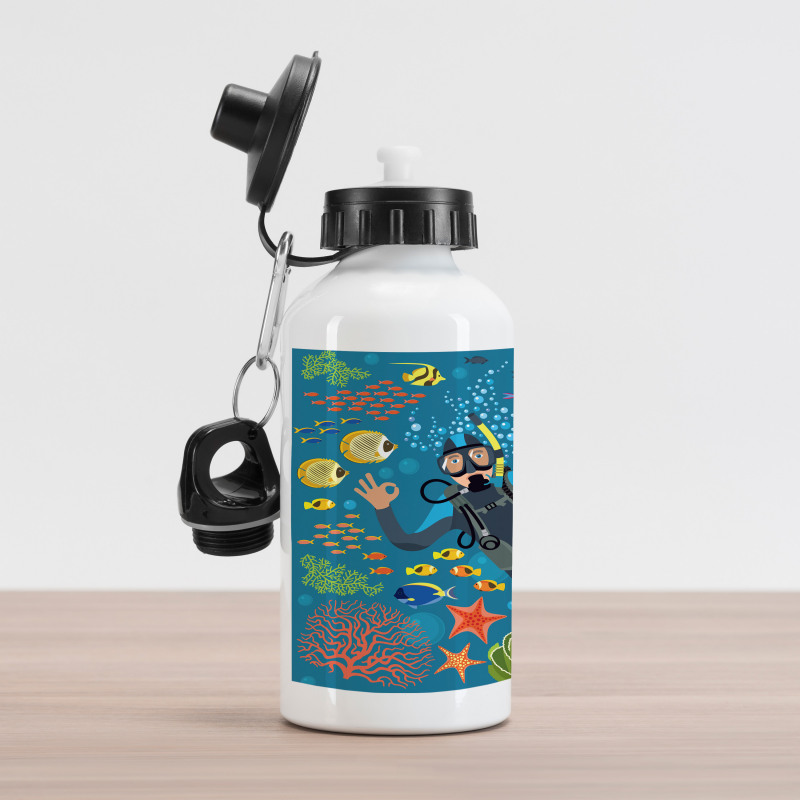 Graphics of Various Sea Aluminum Water Bottle