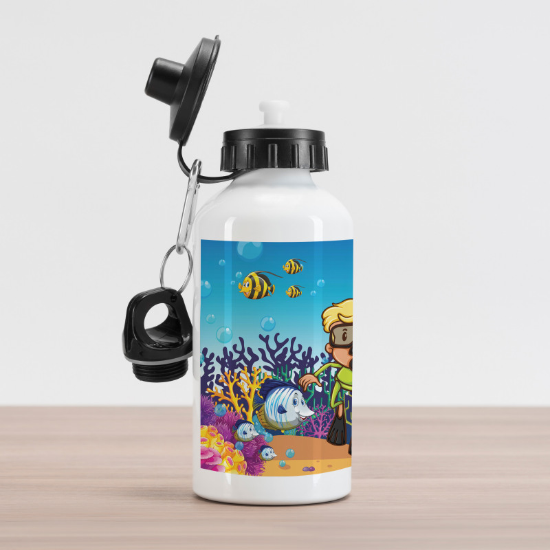 Illustration of Sea Life Aluminum Water Bottle