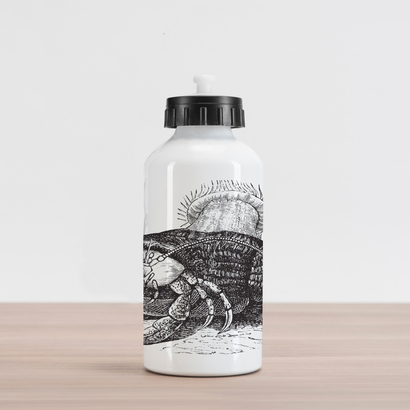 Pencil Drawn Sea Crab Aluminum Water Bottle