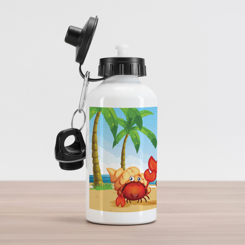 Crabs in Tropical Area Aluminum Water Bottle