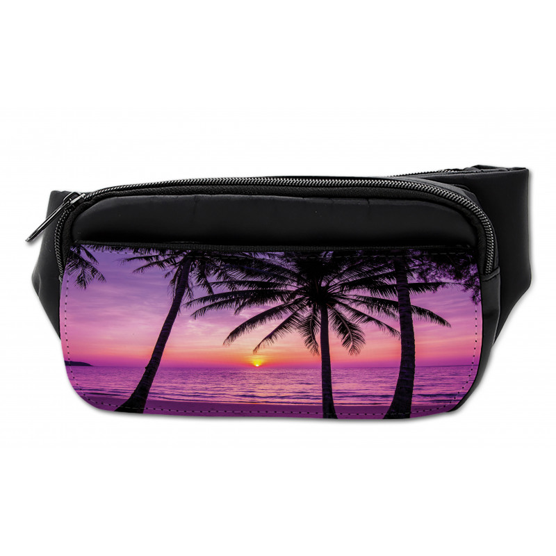 Palms Silhouette Purple Bumbag