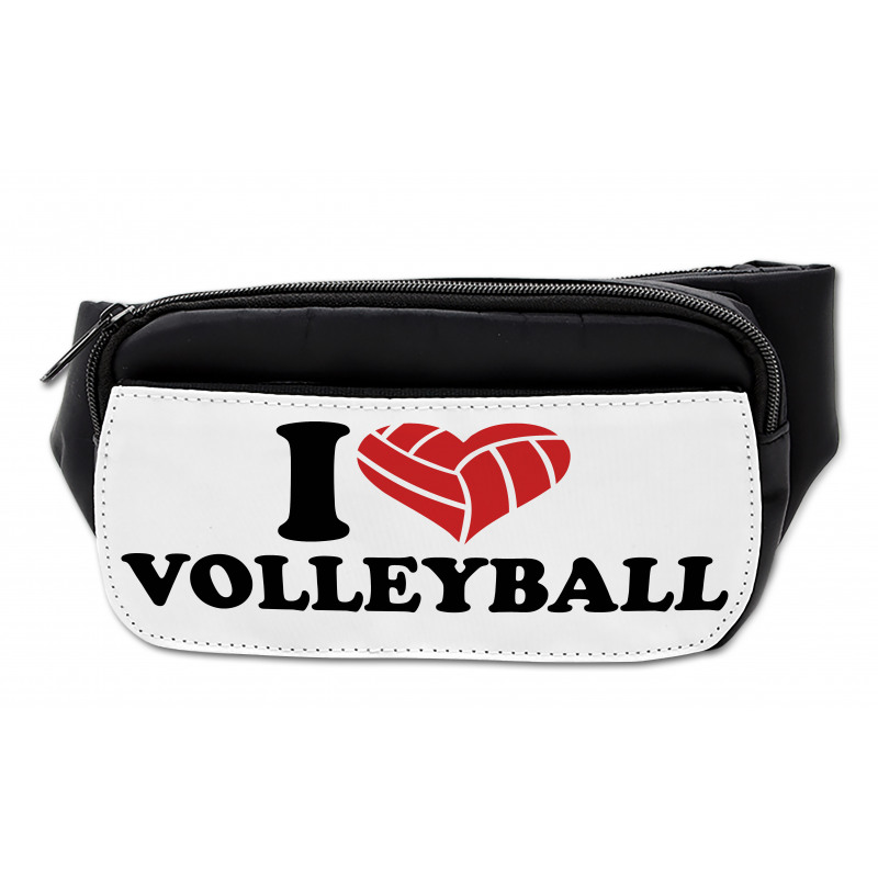 I Love Volleyball Text Bumbag