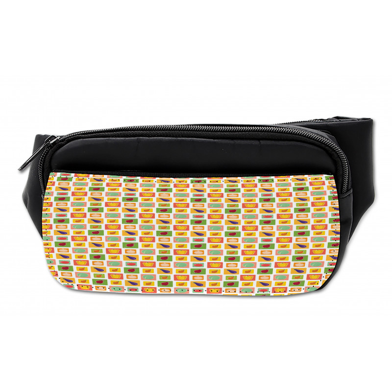 Foods in Vivid Squares Bumbag